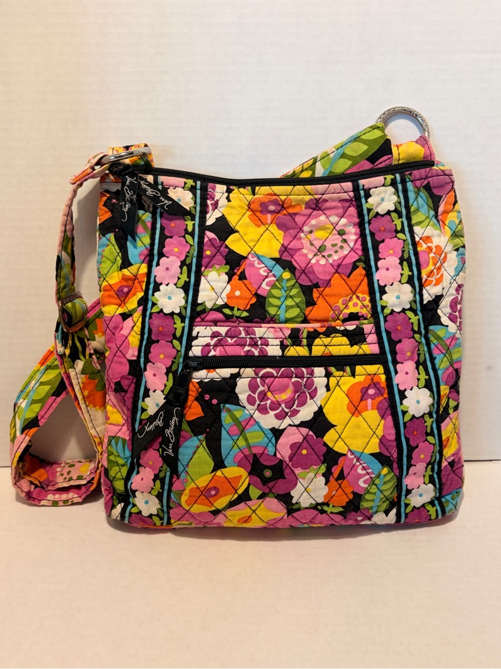 Vera Bradley Quilted Crossbody Bag - Black, Pink, Yellow, Orange, Green, Purple